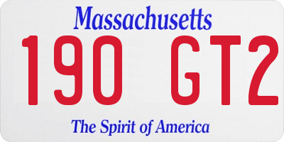 MA license plate 190GT2