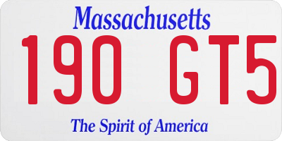MA license plate 190GT5