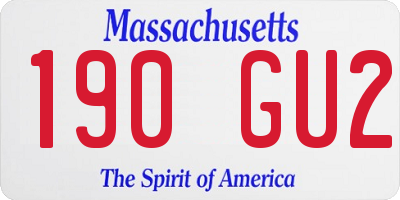 MA license plate 190GU2