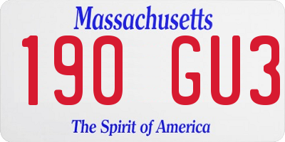 MA license plate 190GU3