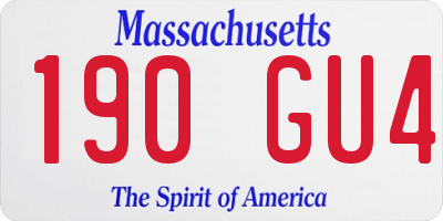MA license plate 190GU4