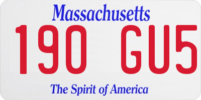 MA license plate 190GU5