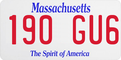 MA license plate 190GU6
