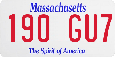 MA license plate 190GU7