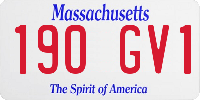 MA license plate 190GV1