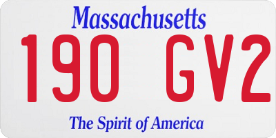 MA license plate 190GV2