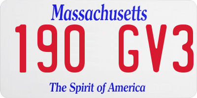 MA license plate 190GV3