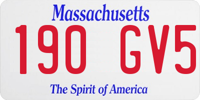 MA license plate 190GV5