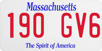 MA license plate 190GV6