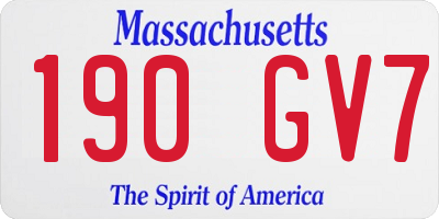 MA license plate 190GV7