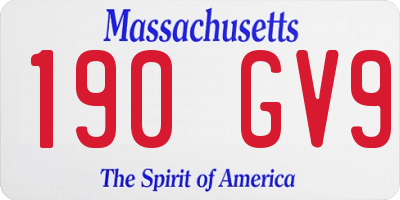 MA license plate 190GV9
