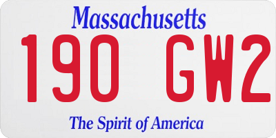 MA license plate 190GW2