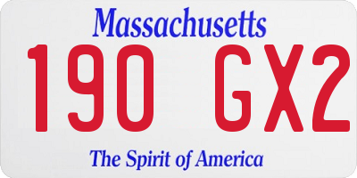 MA license plate 190GX2