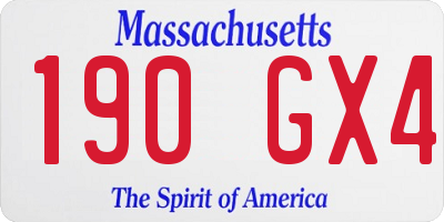 MA license plate 190GX4