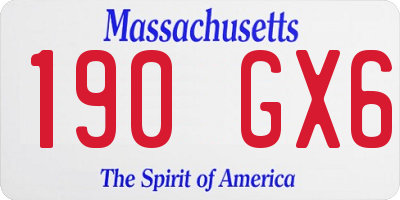 MA license plate 190GX6
