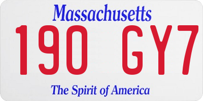 MA license plate 190GY7
