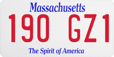 MA license plate 190GZ1
