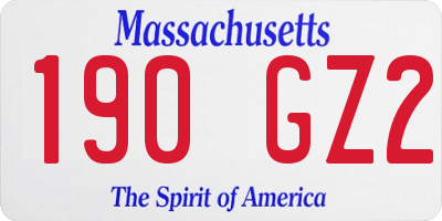 MA license plate 190GZ2