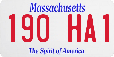 MA license plate 190HA1