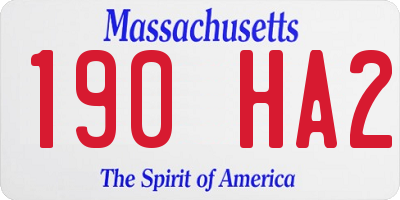MA license plate 190HA2