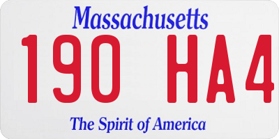 MA license plate 190HA4