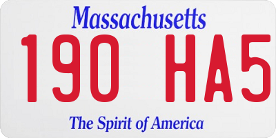 MA license plate 190HA5