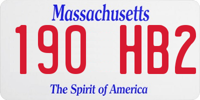 MA license plate 190HB2