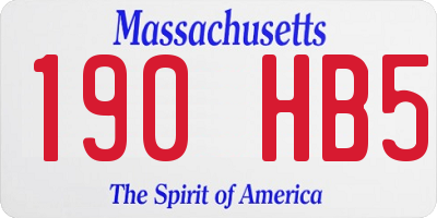 MA license plate 190HB5