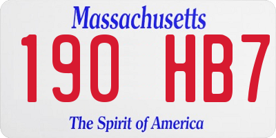 MA license plate 190HB7