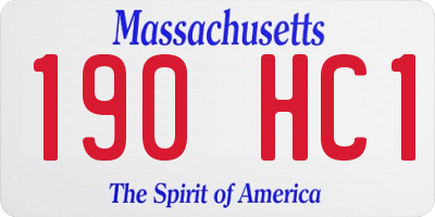 MA license plate 190HC1