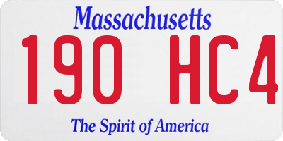 MA license plate 190HC4