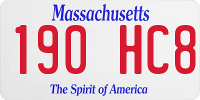 MA license plate 190HC8