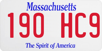 MA license plate 190HC9