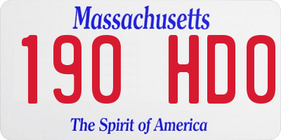 MA license plate 190HD0