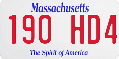 MA license plate 190HD4