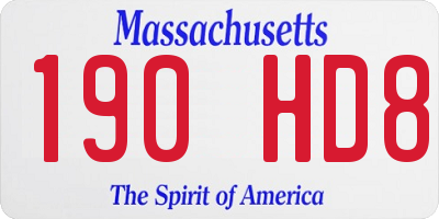 MA license plate 190HD8