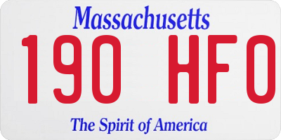 MA license plate 190HF0