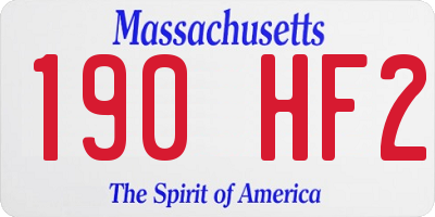 MA license plate 190HF2