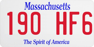 MA license plate 190HF6