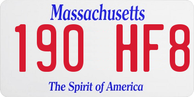 MA license plate 190HF8