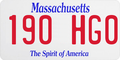 MA license plate 190HG0