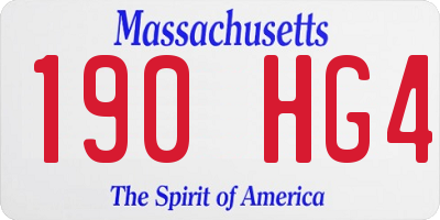 MA license plate 190HG4