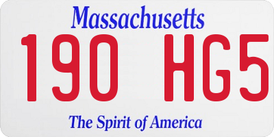 MA license plate 190HG5