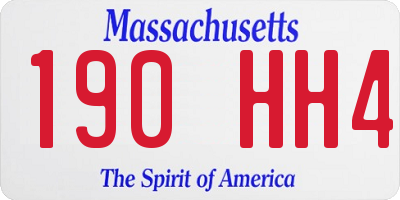 MA license plate 190HH4
