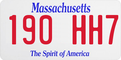 MA license plate 190HH7