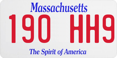 MA license plate 190HH9