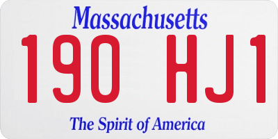 MA license plate 190HJ1