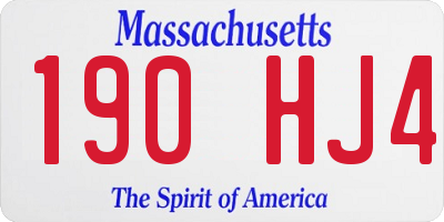 MA license plate 190HJ4