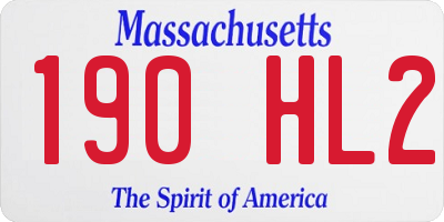 MA license plate 190HL2