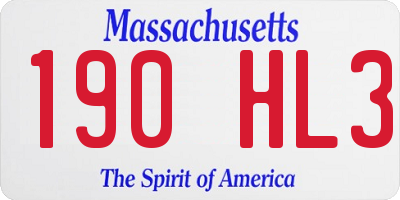 MA license plate 190HL3